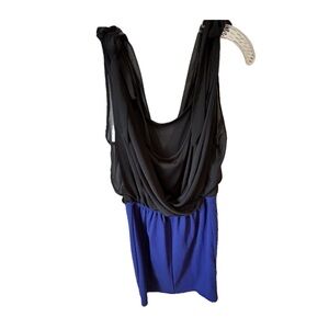 Women’s Blue and Black Colorblock Dress